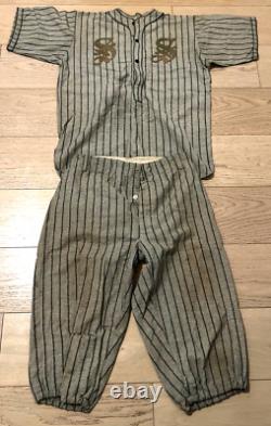 1900's Wool Pinstriped Baseball Game SOX Uniform Jersey & Pants