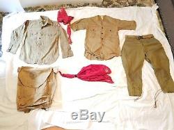 1920's 30's BOY SCOUTS UNIFORM SHIRTS Laced Knickers Scarfs Backpack Akron #16