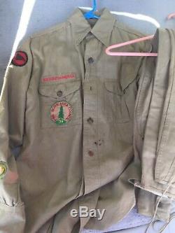 1930s BOY SCOUT UNIFORM Shirt & Pants, Pine Burr Area Patch & Biloxi MS Patch