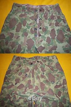 1943 Usmc Paramarine Rev Camo Hbt Uniform Matched Set Jump Shirt & Pants Named