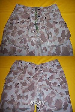 1943 Usmc Paramarine Rev Camo Hbt Uniform Matched Set Jump Shirt & Pants Named