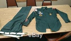 1950s Boy scouts dark green uniform sanforized shirt pants badges medals belt
