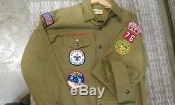 1960's / 1970's Vintage Boy Scout Uniform Shirt With Patches And Pants