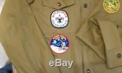 1960's / 1970's Vintage Boy Scout Uniform Shirt With Patches And Pants