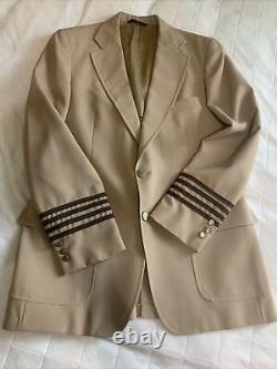 1960's Braniff Airline Captains Khaki Uniform Jacket Pants Shirt With Epaulets