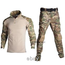 2022 Tactical uniform with elbow and knee pads camouflage tactical shirt pants