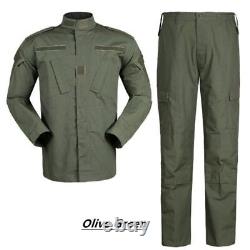 2Pcs Set Combat Militar Uniform Shirt and Pants Tactical Camping Hiking Hunting
