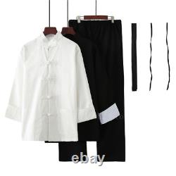 3Pcs Chinese Traditional Kung Fu Practice Uniform Shirt Pants Tai Chi Outfits