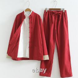 3pcs Chinese Clothing for Men Linen Kung Fu Uniform Retro Casual Hanfu Tang Suit