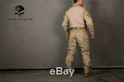 Airsoft Army Tactical Uniform Emerson Combat G3 Uniform Shirt Pants Khahi