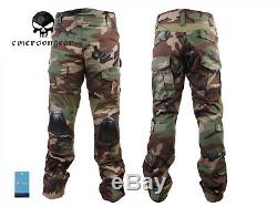 Airsoft Army Tactical Uniform Emerson Combat G3 Uniform Shirt Pants Woodland