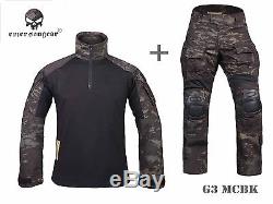 Airsoft Tactical bdu Uniform Emerson Combat Gen3 Suit Shirt Pants Multicam Black