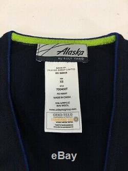 Alaska Airlines Womens Uniform Lot Sweaters Shirts Pants Jacket Navy XS/SM SZ 4