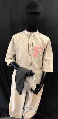 Antique 1918-27 Complete Baseball Uniform Shirt Pants Stirrups Cap Cleats VDM