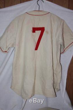 Antique Red Sox Wool Uniform # 7 Jersey and Pants Dom Dimaggio