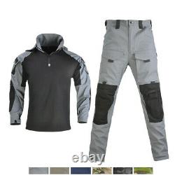 Army Men Suit Military Tactical Camo Uniform Combat T-shirt Pants BDU SWAT Suit