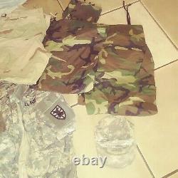 Auth US Army 38 Piece Lot Jackets Shirts Pants Rain Gear Hats Canteens Belt