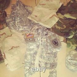 Auth US Army 38 Piece Lot Jackets Shirts Pants Rain Gear Hats Canteens Belt