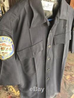 Authentic Gardena Police Uniform Jacket Shirt Pants Belt Vintage 80s Patches