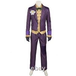 Batman Arkham Asylum Joker Cosplay Costume Purple Uniform Halloween Costumes Men