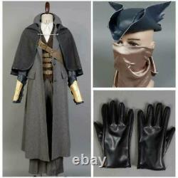 Bloodborne Cosplay Costume Outfit Full Set The Hunter Black Cosplay Hat Jacket