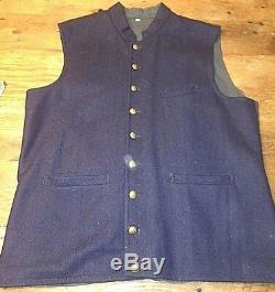 Blue Wool Fed Sack Coat Vest Pants 4 Shirts Hat Civil War Reenactment Uniform