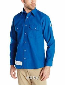Bulwark Flame Resistant 4.5 oz Nomex IIIA Snap-Front Uniform Shirt Royal Blue
