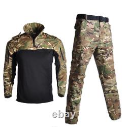 Camouflage Tactical Uniform Combat Airsoft Training Sports Shirts Cargo Pants
