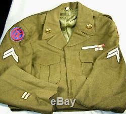Complete Korean War 9th Corp Corporal's Uniform Jacket, Shirt, Pants, Tie, Cap