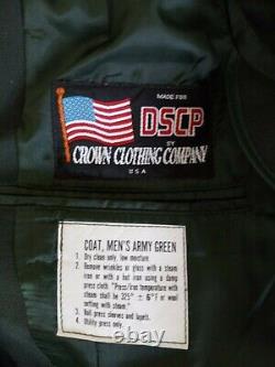Complete US ARMY Green Uniform shirt Coat 41R Pants 33W 28L belt tie wool blend