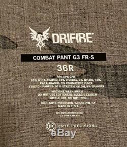 Crye Precision DRIFIRE G3 Combat Shirt LR / Pant 36R / Woodland / Marine Raider