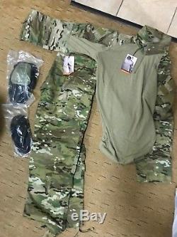 Crye Precision Multicam G3 Pants 34L AND G3 Multicam shirt LG-Reg with pads