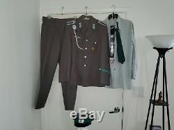 Ddr Grenztruppen Nco Uniform Set Lg Sz G-52 Hat Jacket Pants Shirt Belt Tie