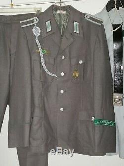 Ddr Grenztruppen Nco Uniform Set Lg Sz G-52 Hat Jacket Pants Shirt Belt Tie