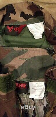 DriFire Fortrex M81 woodland camo combat shirt and pant set medium long