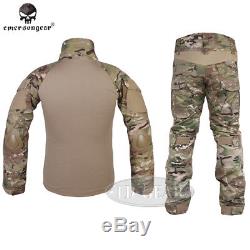 EMERSON Gen2 Combat Uniform BDU Shirt & Pants with Knee Pads MultiCam Camo Airsoft