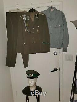 East German Grenztruppen Officer Uniform Set Lg Sz M-52 Hat Jacket Pants Shirt