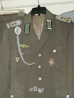 East German Grenztruppen Officer Uniform Set Lg Sz M-52 Hat Jacket Pants Shirt