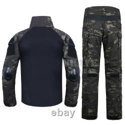 Emerson G2 Tactical Unisex BDU Combat Uniform Set Shirt & Pants + Knee Pads S-XL