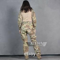 Emerson G3 Women Tactical Shirt & Pants Suit BDU Camo Combat Uniform withKnee Pads