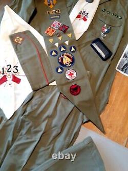 Full Dress Eagle Scout Uniform With Sash and all Merit Badges. Vintage 1950s