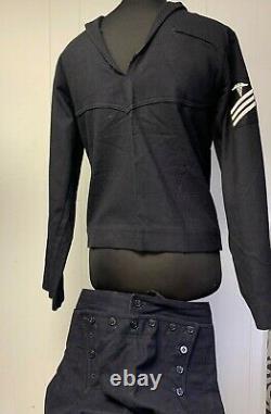 Full Ww2 Us Navy Wool Mans Blue Undress Uniform Top Shirt & Bottm Pants ()