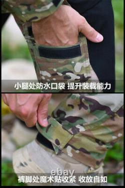 G3 Combat Short Sleeve Shirt& Long Pants Trousers Knee Pads Set Tactical Uniform
