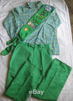 Girl Scout 1980-1987 3-Piece SENIOR UNIFORM Shirt Pants Sash Pins MUSEUM QUALITY