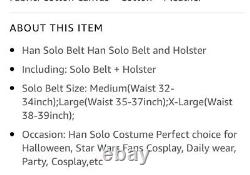 Han Solo Cosplay Costume Adult Xsmall Shirt, Vest, Pants, Belt/holster, Blaster