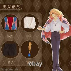 Howl's Moving Castle Howl Coat Pants Shirts Necklace Cospaly Costume Halloween