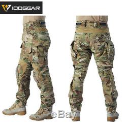 IDOGEAR G3 BDU Combat Uniform Set Shirt & Pants Knee Pads Tactical Military Camo