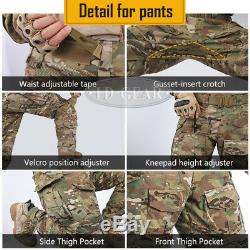 IDOGEAR G3 Combat Uniform Shirt & Pants BDU Set with Knee pads Clothing Military