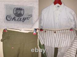 Japanese Army Military Uniform Cap Jacket Pants Shirt Set Antique vintage JAPAN