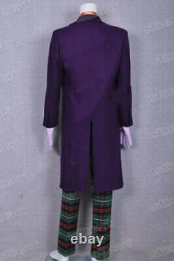 Joker Cosplay Costume Classic Purple Coat With Suit Halloween Tailored3